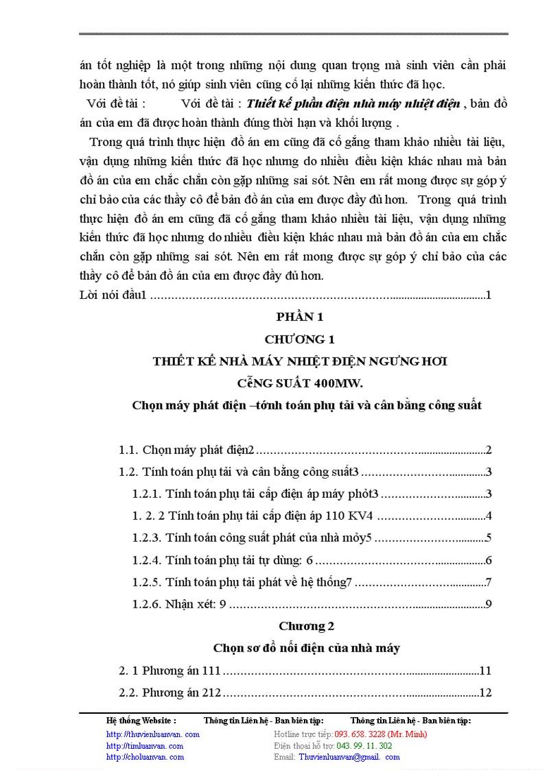 image for page Thiết kế phần điện nhà máy nhiệt điện , bản đồ án của em đã được hoàn thành đúng thời hạn và khối lượng