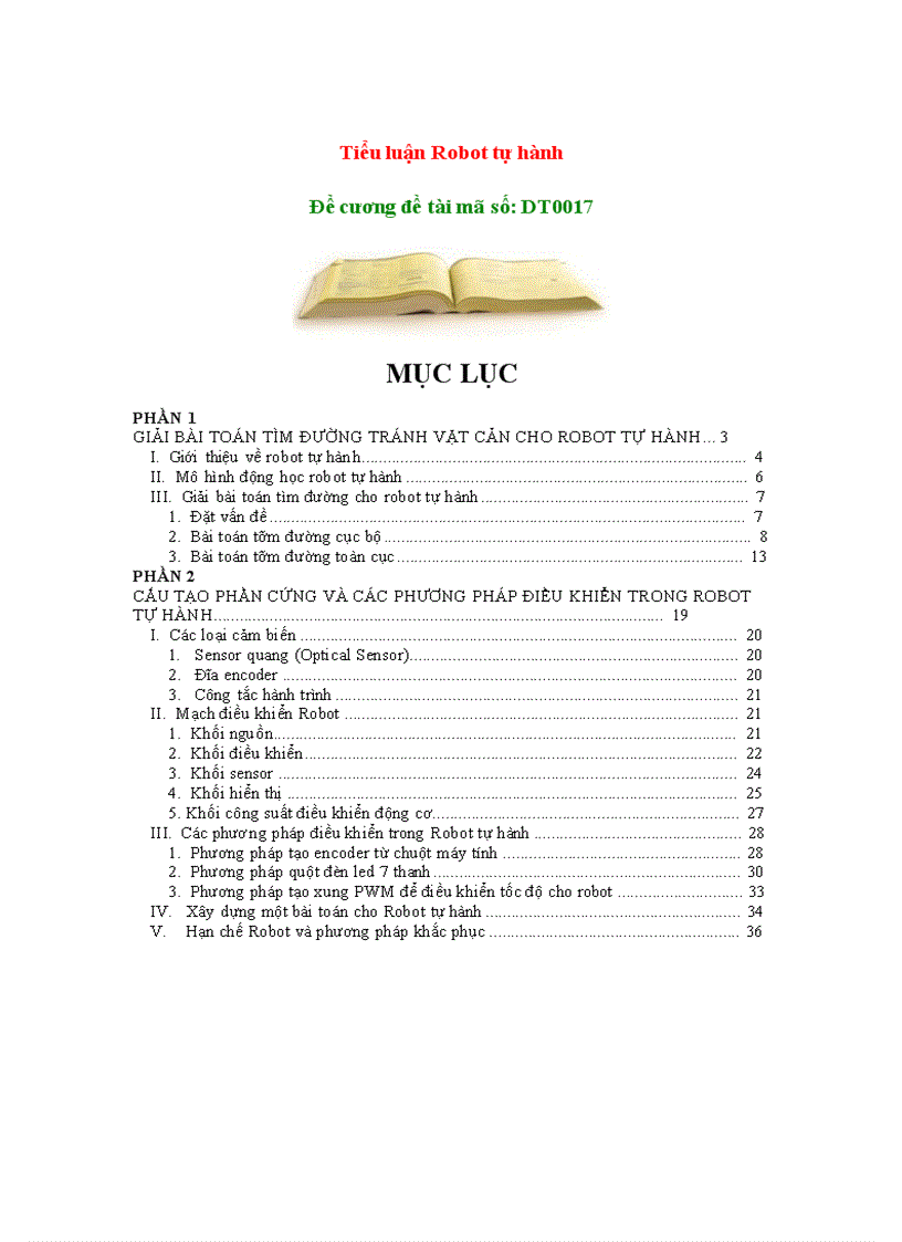 image for page Tiểu luận Robot tự hành