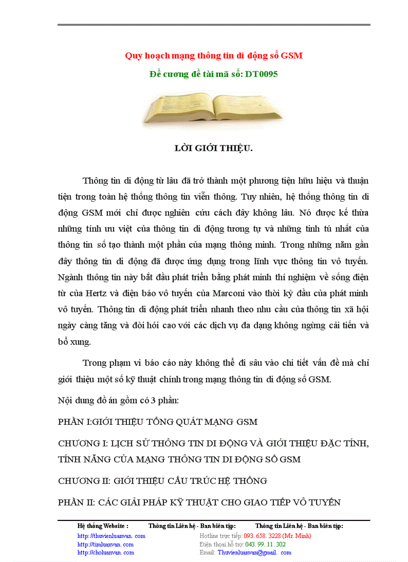 image for page Quy hoạch mạng thông tin di động số GSM