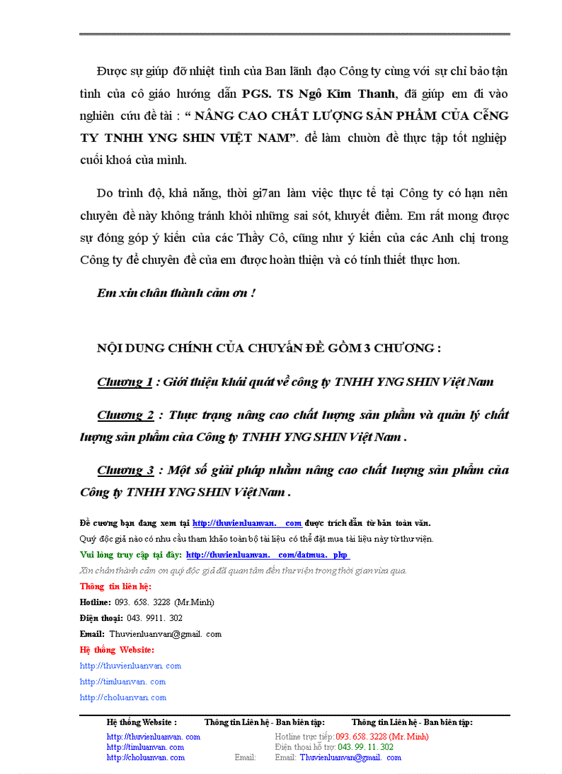 image for page Nâng cao chất lượng sản phẩm của công ty tnhh yng shin việt nam