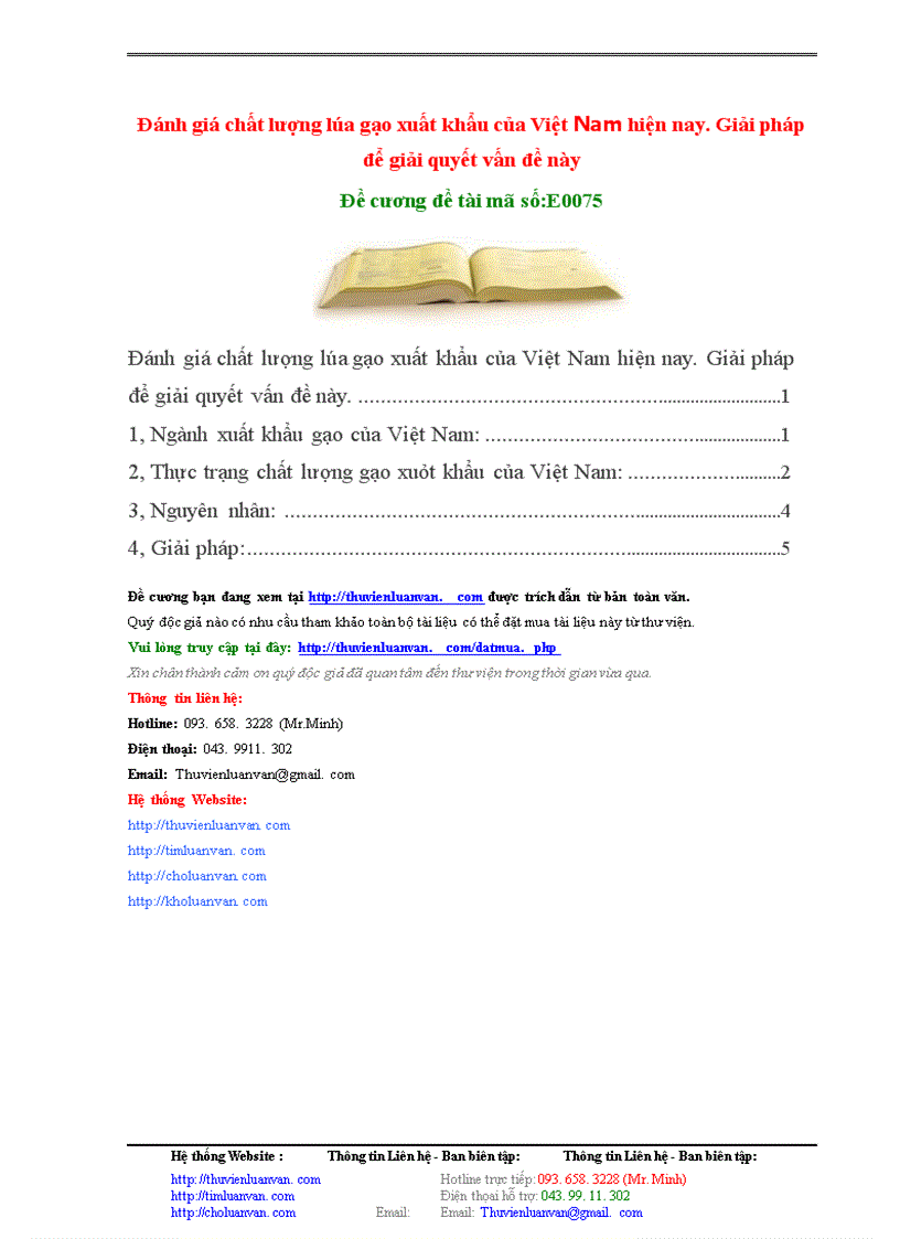 image for page Đánh giá chất lượng lúa gạo xuất khẩu của Việt Nam hiện nay. Giải pháp để giải quyết vấn đề này