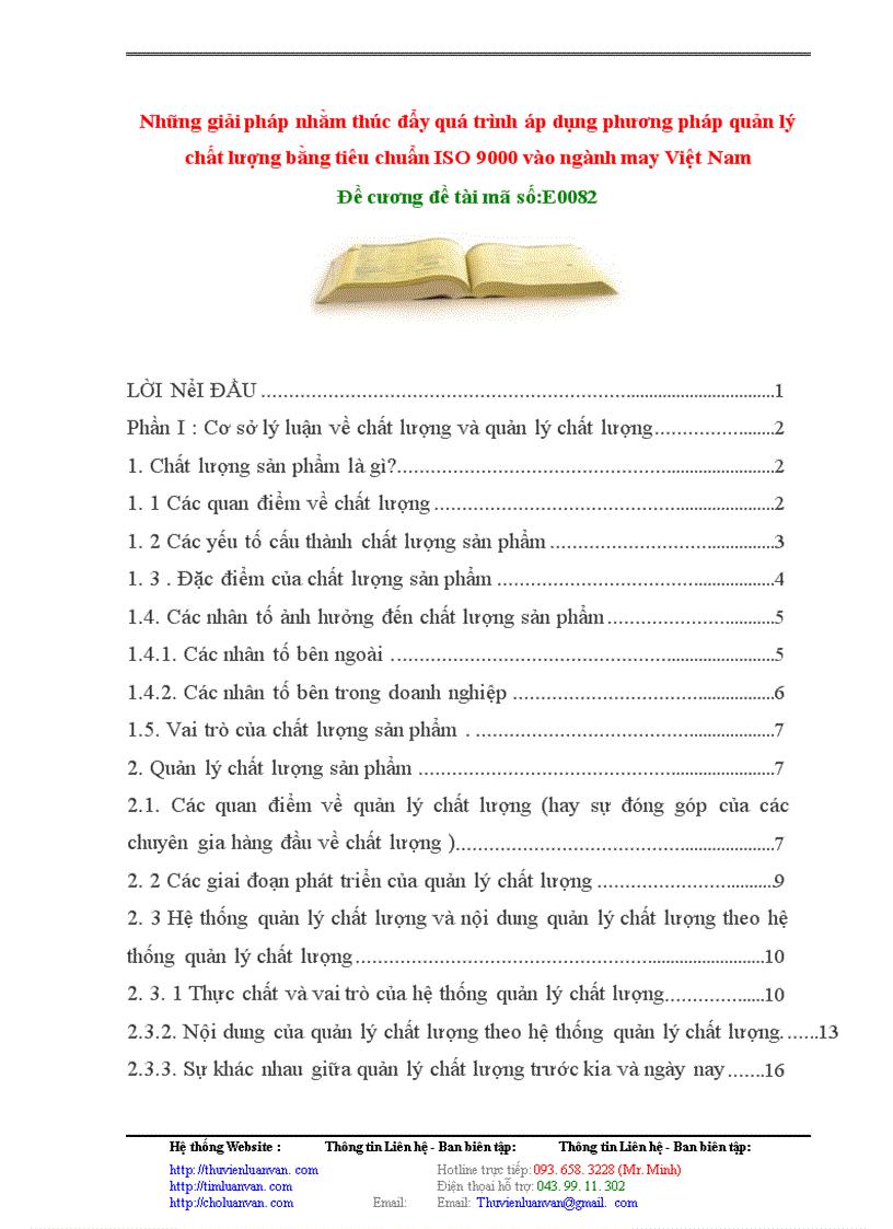 image for page Những giải pháp nhằm thúc đẩy quá trình áp dụng phương pháp quản lý chất lượng bằng tiêu chuẩn ISO 9000 vào ngành may Việt Nam