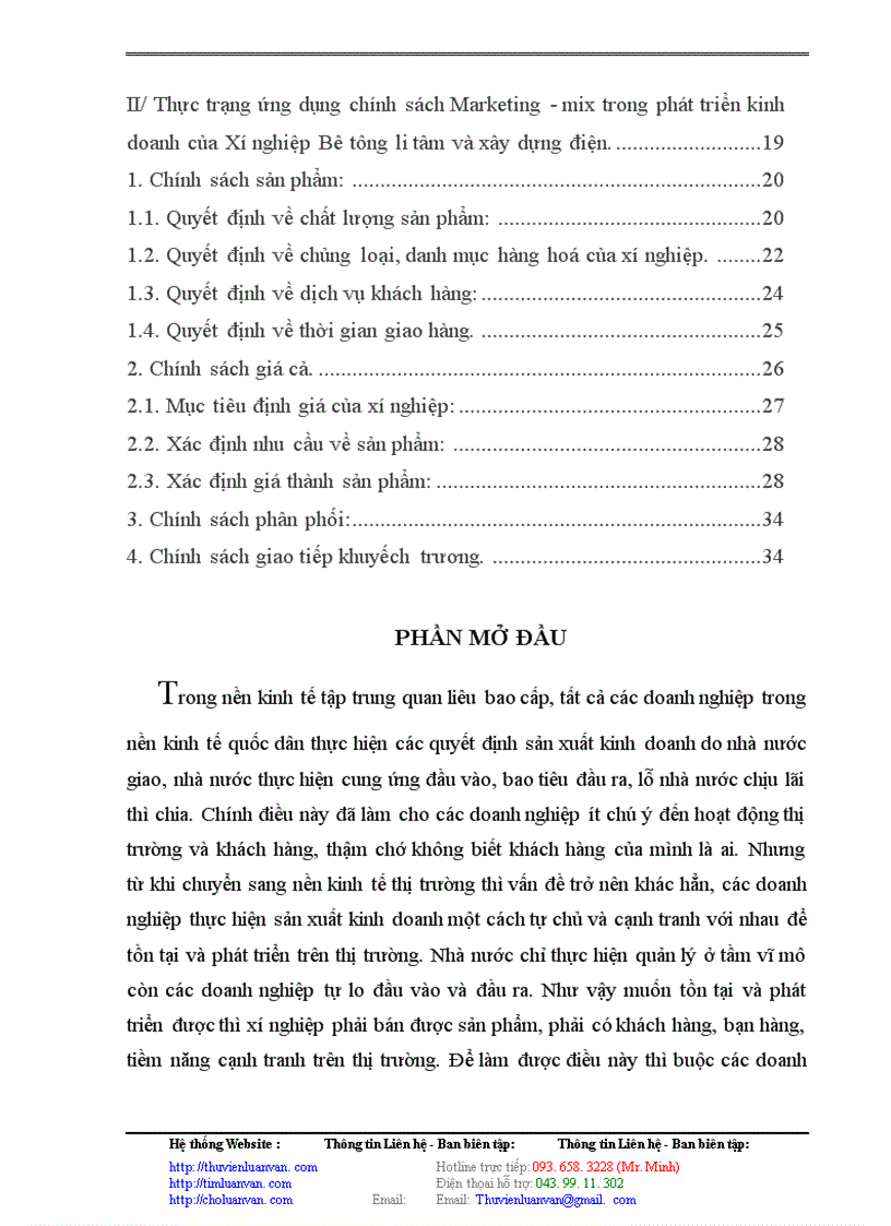 image for page Ứng dụng chính sách Marketing - mix nhằm mở rộng thị trường của Xí nghiệp Bê tông li tâm và xây dựng điện