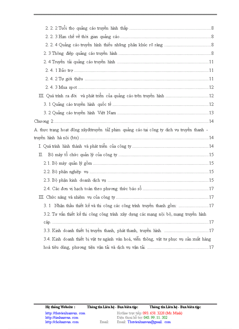 image for page Hoàn thiện công nghệ xây dựng và truyền tải phim quảng cáo ở công ty dịch vụ truyền thanh – truyền hình Hà Nội ( BTS )