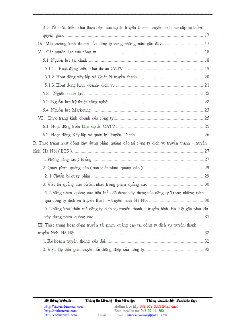 image for page Hoàn thiện công nghệ xây dựng và truyền tải phim quảng cáo ở công ty dịch vụ truyền thanh – truyền hình Hà Nội ( BTS )