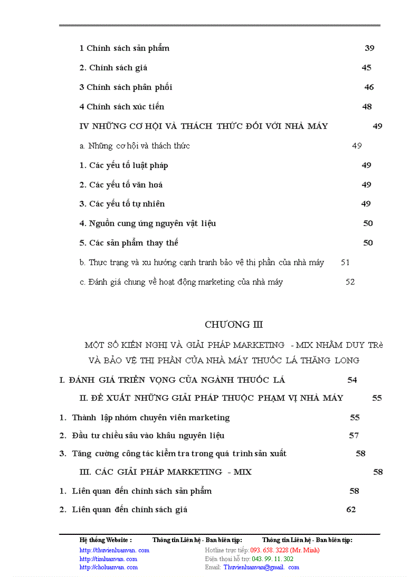 image for page Vận dụng các công cụ Marketing - Mix vào việc duy trì & bảo vệ thị phần của Nhà máy Thuốc lá Thăng Long