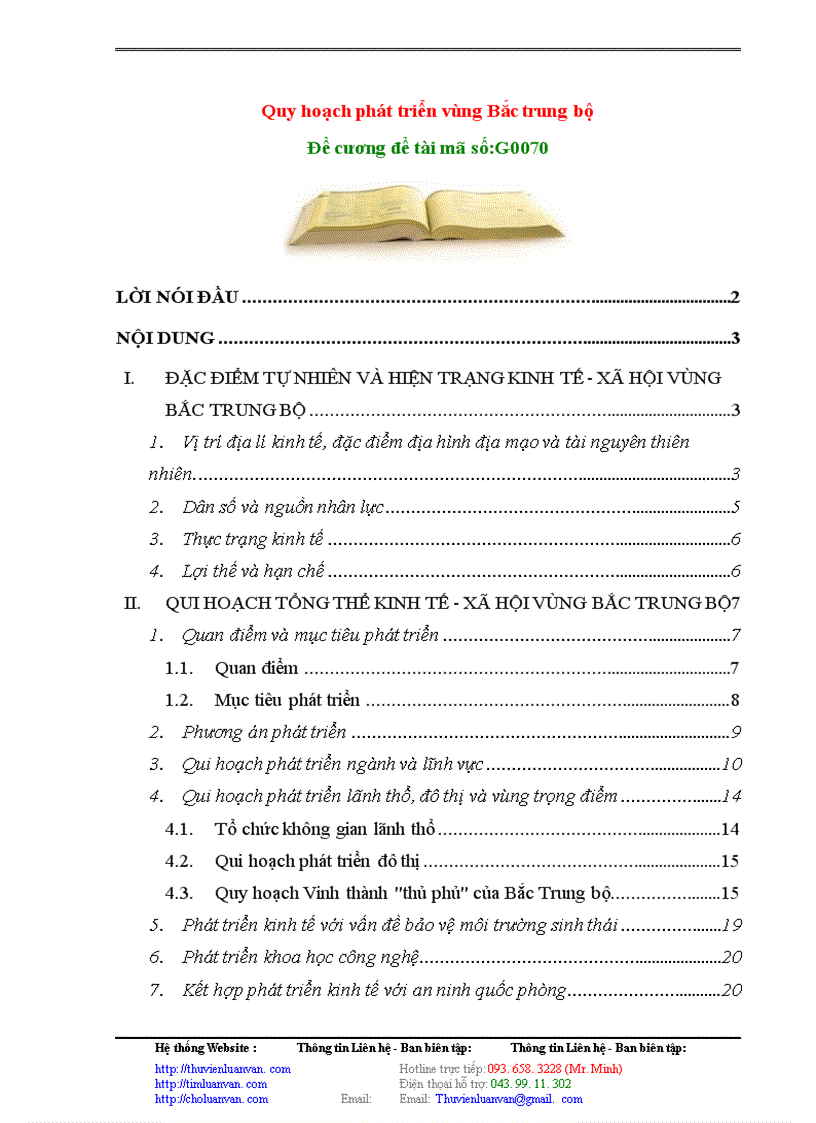 image for page Quy hoạch phát triển vùng Bắc trung bộ