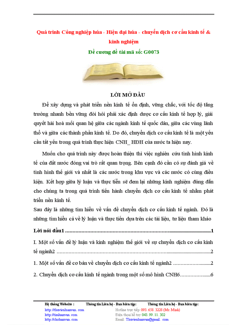 image for page Quá trình Công nghiệp hóa - Hiện đại hóa - chuyển dịch cơ cấu kinh tế & kinh nghiệm