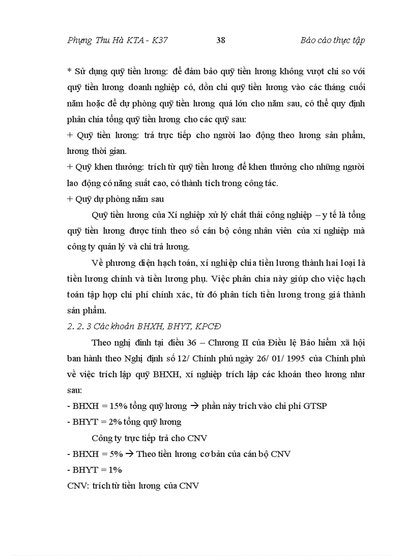 image for page Hoàn thiện công tác kế toán tiền lương và các khoản trích theo lương tại xí nghiệp xử lý chất thải công nghiệp - y tế