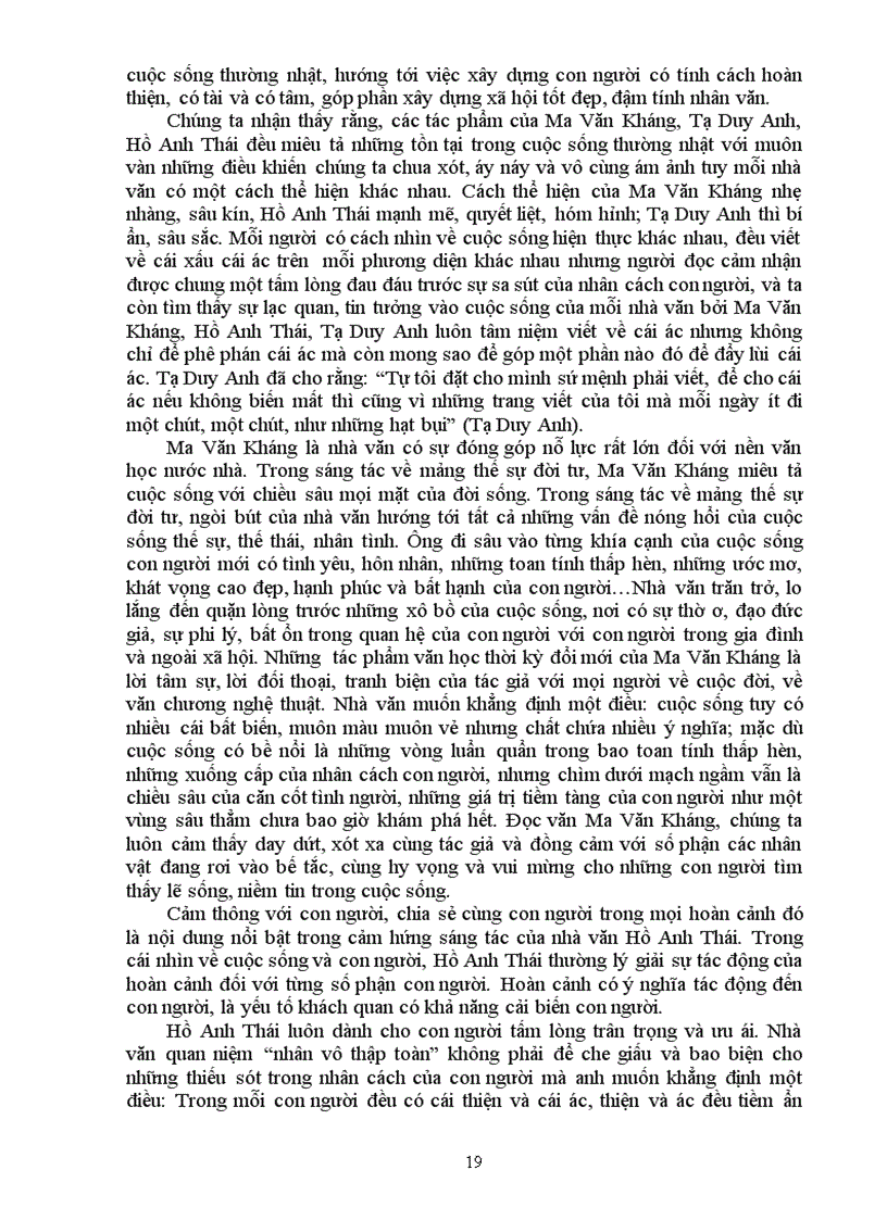 image for page Cảm hứng phê phán đậm tính nhân văn của Ma Văn Kháng, Tạ Duy Anh, Hồ Anh Thái