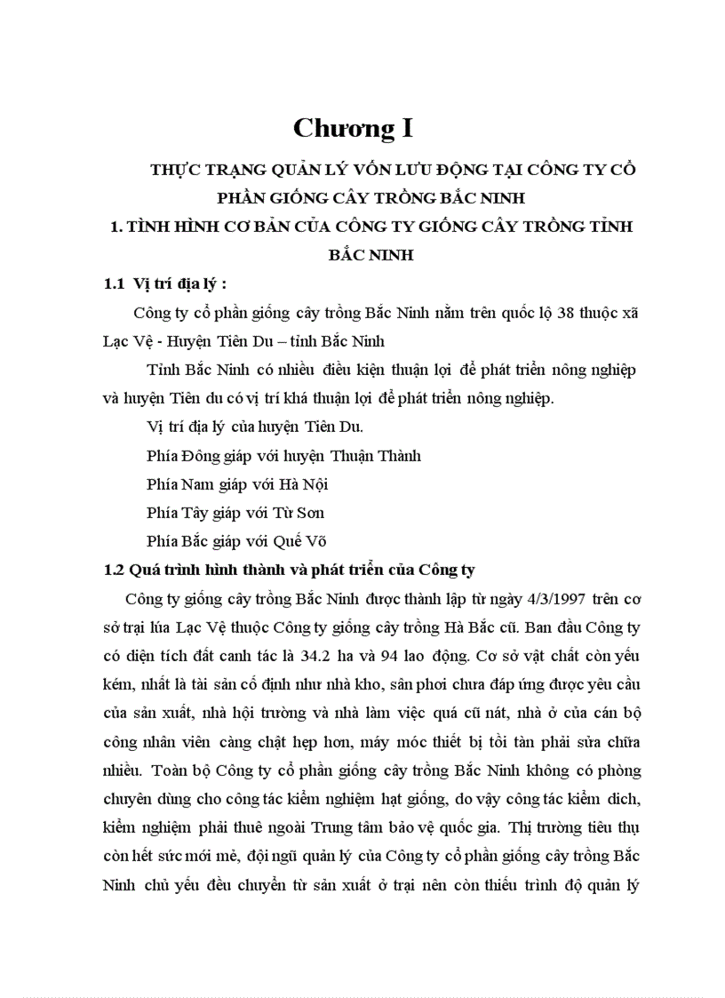 image for page Một số vấn đề về nâng cao hiệu quả sử dụng vốn lưu động tại Công ty cổ phần giống cây trồng Bắc Ninh