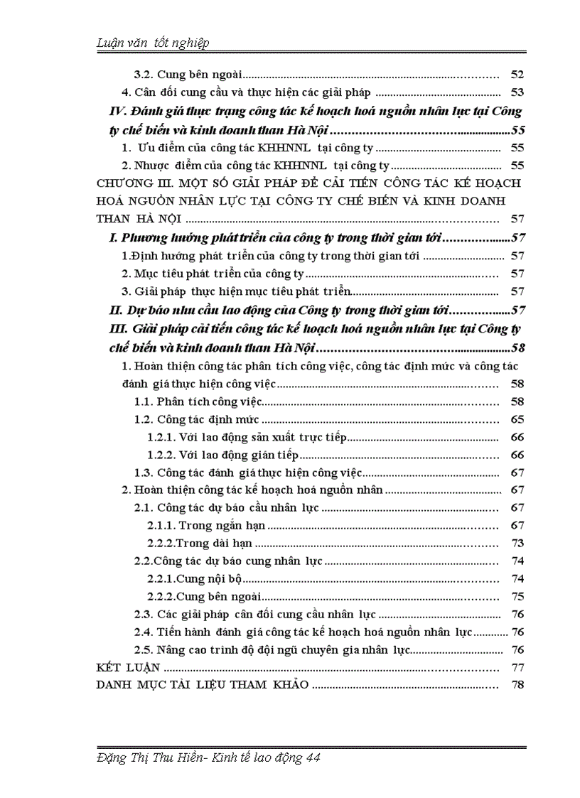 image for page Kế hoạch hoá nguồn nhân lực tại Công ty chế biến và kinh doanh than Hà Nội