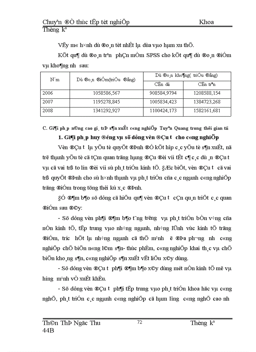 image for page Vận dụng một số phương pháp thống kê để phân tích gía trị sản xuất công nghiệp trên địa bàn tỉnh Tuyên Quang giai đoạn 1996-2005 và dự báo đến năm 2008