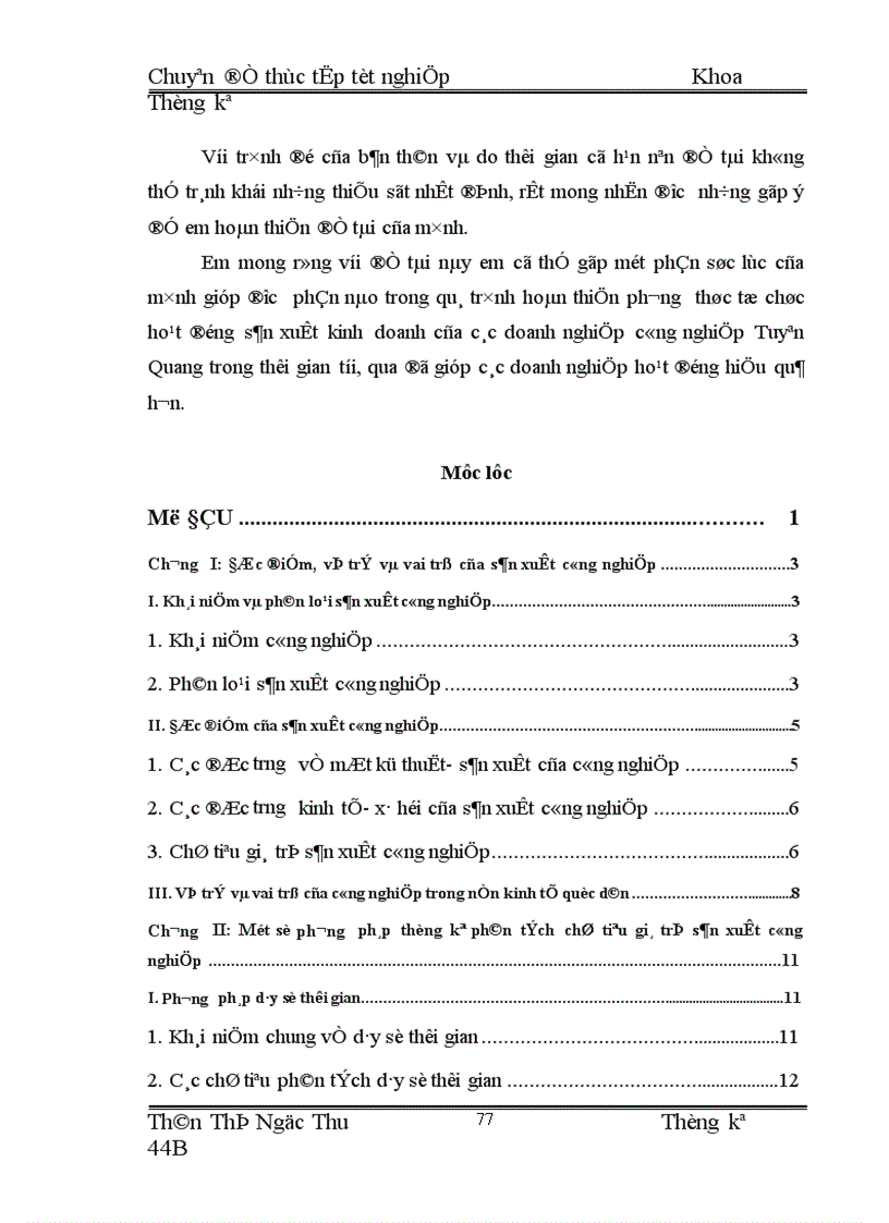 image for page Vận dụng một số phương pháp thống kê để phân tích gía trị sản xuất công nghiệp trên địa bàn tỉnh Tuyên Quang giai đoạn 1996-2005 và dự báo đến năm 2008