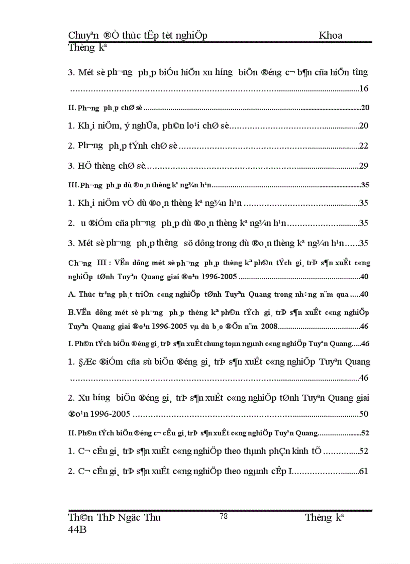 image for page Vận dụng một số phương pháp thống kê để phân tích gía trị sản xuất công nghiệp trên địa bàn tỉnh Tuyên Quang giai đoạn 1996-2005 và dự báo đến năm 2008