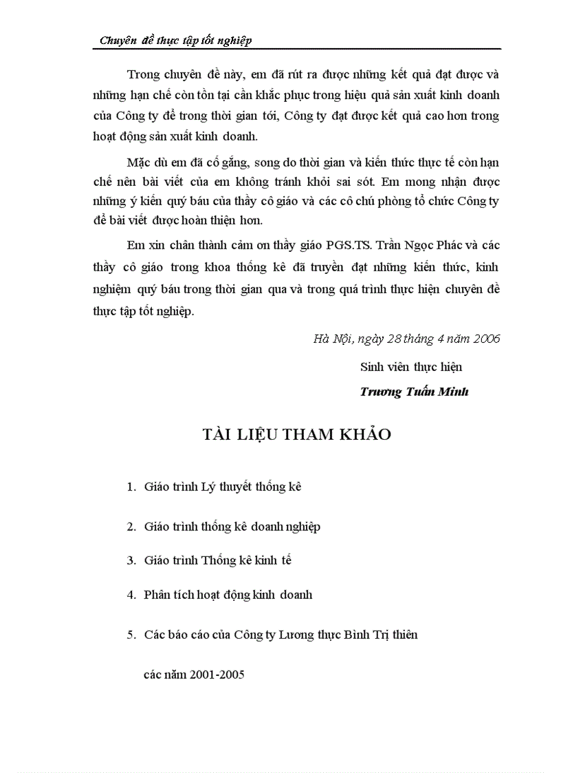 image for page Vận dụng một số phương pháp thống kê để phân tích hiệu quả sản xuất kinh doanh của Công ty Lương thực Bình Trị Thiên thời kỳ 2001-2005