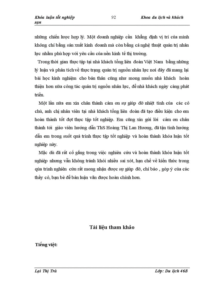 image for page Thực trạng công tác quản trị nguồn nhân lực tại nhà khách tổng liên đoàn lao động Việt Nam và một số giải pháp hoàn thiện