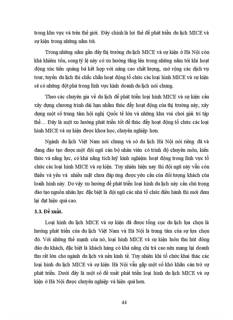 image for page Cơ sở lý luận kinh doanh du lịch MICE và sự kiện tại Hà Nội