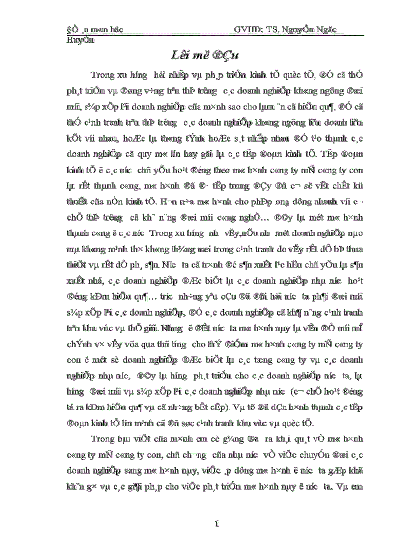 image for page Chuyển đổi các doanh nghiệp dang mô hình công ty mẹ công ty con ở nước ta