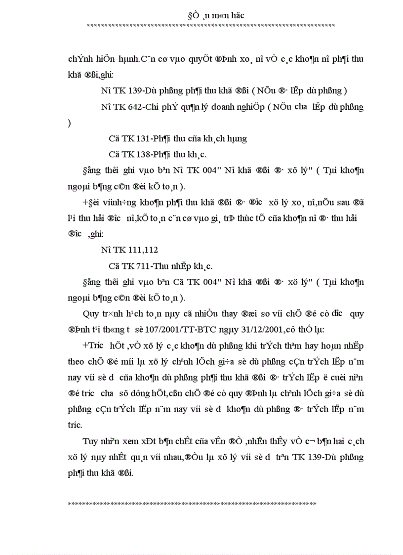 image for page Trích lập và xử lý các khoản dự phòng-Chế độ mới tại Việt Nam theo tinh thần của thông tin