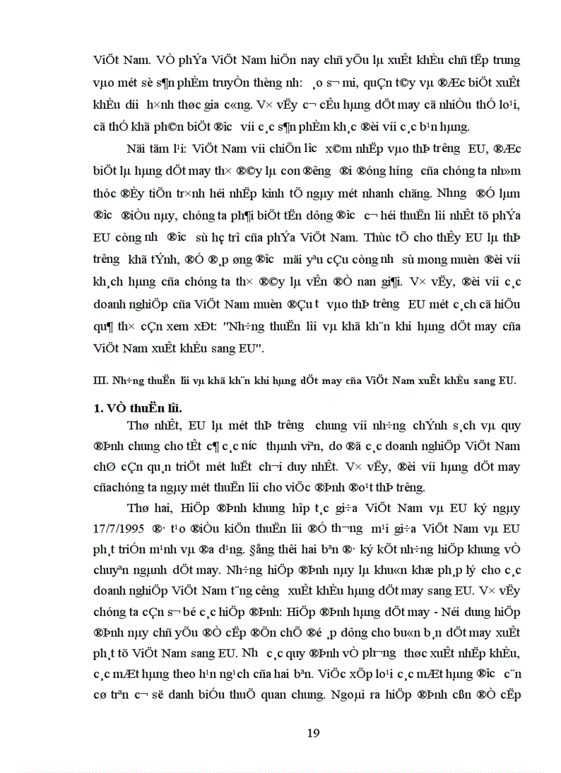 image for page Xuất khẩu hàng dệt may của Việt Nam sang thị trường EU. Thực trạng và giải pháp