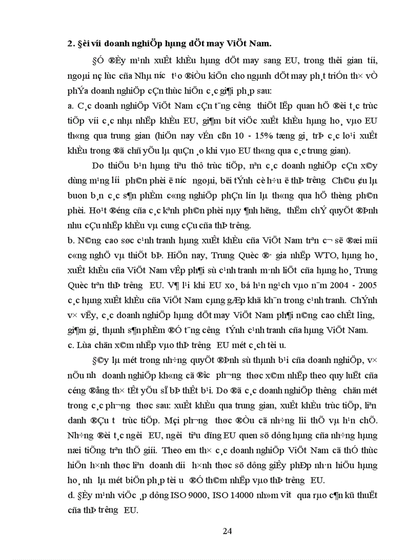 image for page Xuất khẩu hàng dệt may của Việt Nam sang thị trường EU. Thực trạng và giải pháp