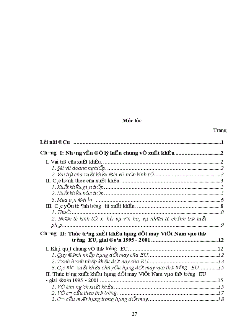 image for page Xuất khẩu hàng dệt may của Việt Nam sang thị trường EU. Thực trạng và giải pháp