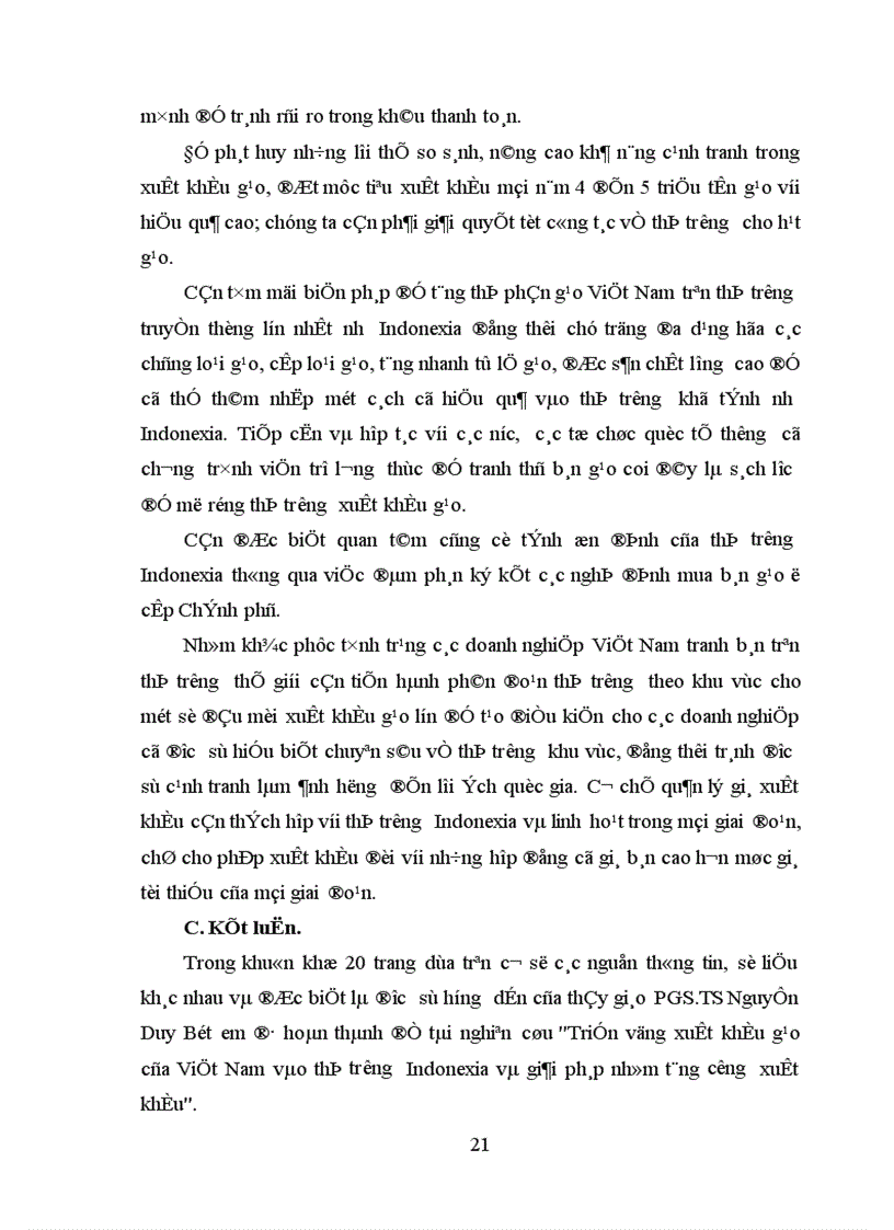 image for page Triển vọng xuất khẩu gạo của Việt Nam vào thị trường Indonexia và giải pháp nhằm tăng cường xuất khẩu