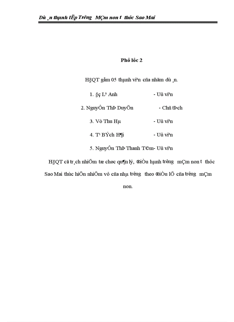 image for page Dự án thành lập Trường Mầm non tư thục Sao Mai