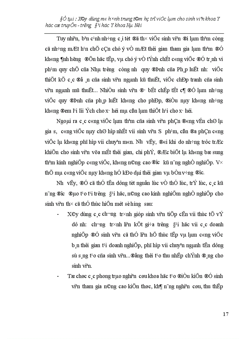 image for page Xây dựng mô hình trung tâm hỗ trợ việc làm cho sinh viên khoa Y học cổ truyền - trường Đại học Y khoa Hà Nội