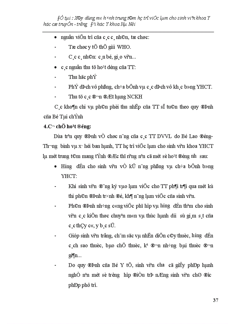 image for page Xây dựng mô hình trung tâm hỗ trợ việc làm cho sinh viên khoa Y học cổ truyền - trường Đại học Y khoa Hà Nội