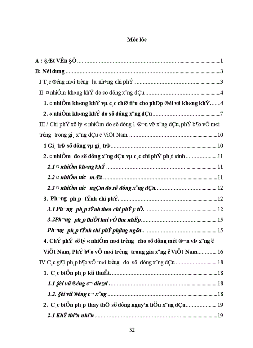 image for page Chi phí xử lí ô nhiêm môi trường do sử dụng một đơn vị xăng , phí bảo vệ môi trường trong giá xăng dầu ở Việt Nam