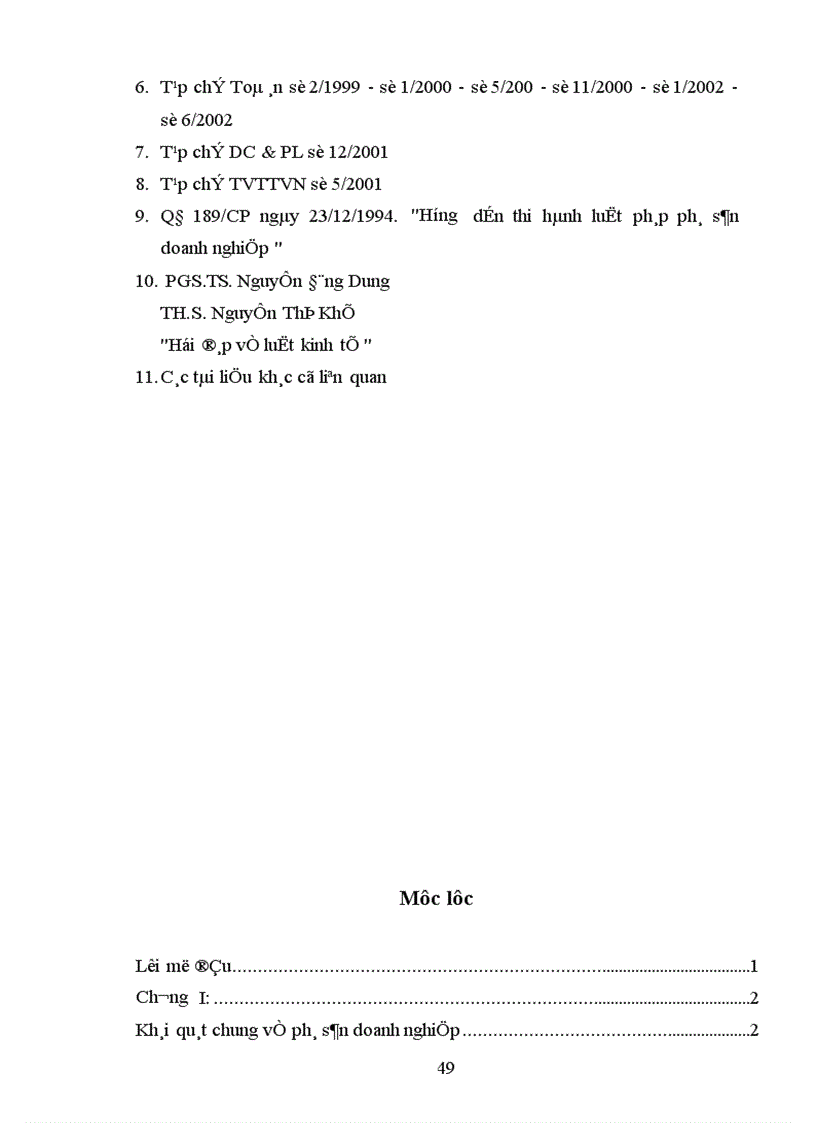 image for page Một số vấn đề cơ bản về lý luận và thực tiễn thi hành của pháp luật phá sản doanh nghiệp Việt Nam