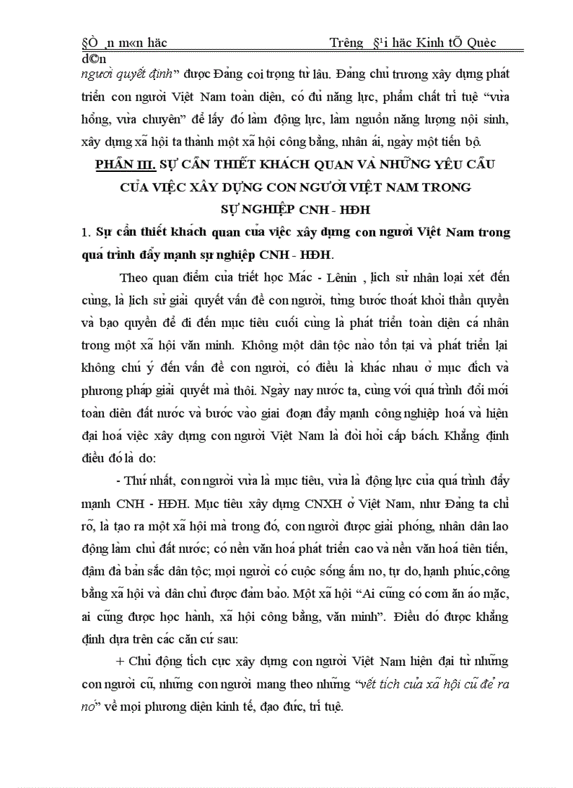 image for page Vai trò của yếu tố con người và các giải pháp nhằm phát huy vai trò con người trong thời kỳ CNH, HĐH