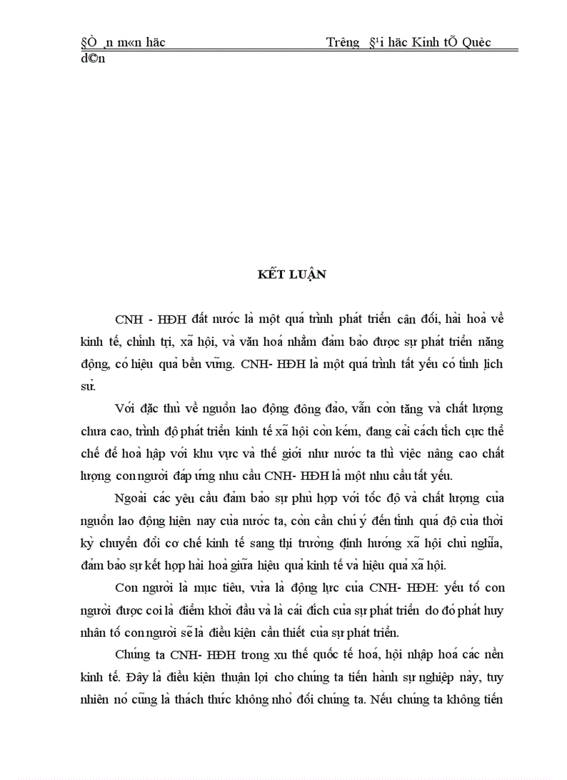 image for page Vai trò của yếu tố con người và các giải pháp nhằm phát huy vai trò con người trong thời kỳ CNH, HĐH