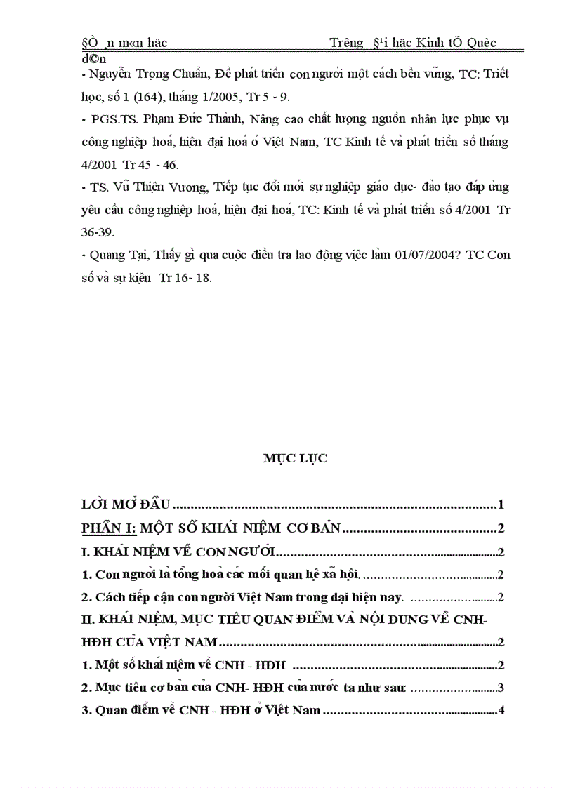 image for page Vai trò của yếu tố con người và các giải pháp nhằm phát huy vai trò con người trong thời kỳ CNH, HĐH