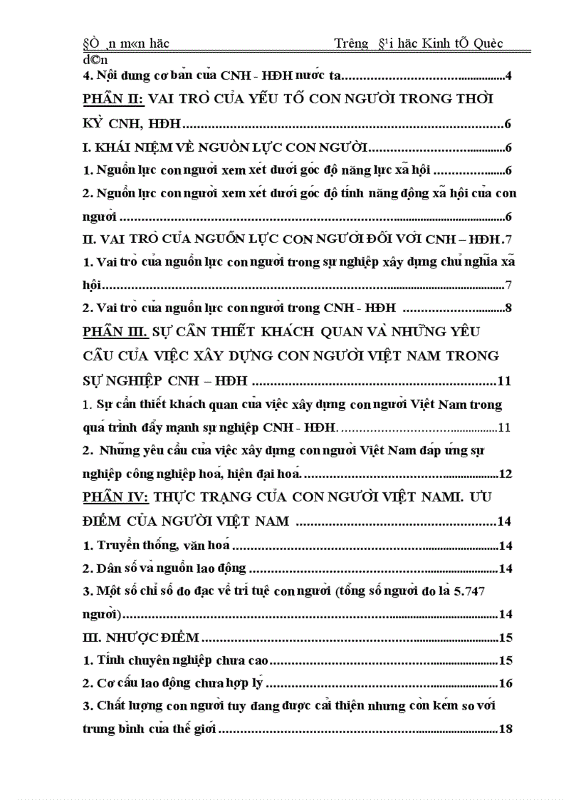 image for page Vai trò của yếu tố con người và các giải pháp nhằm phát huy vai trò con người trong thời kỳ CNH, HĐH