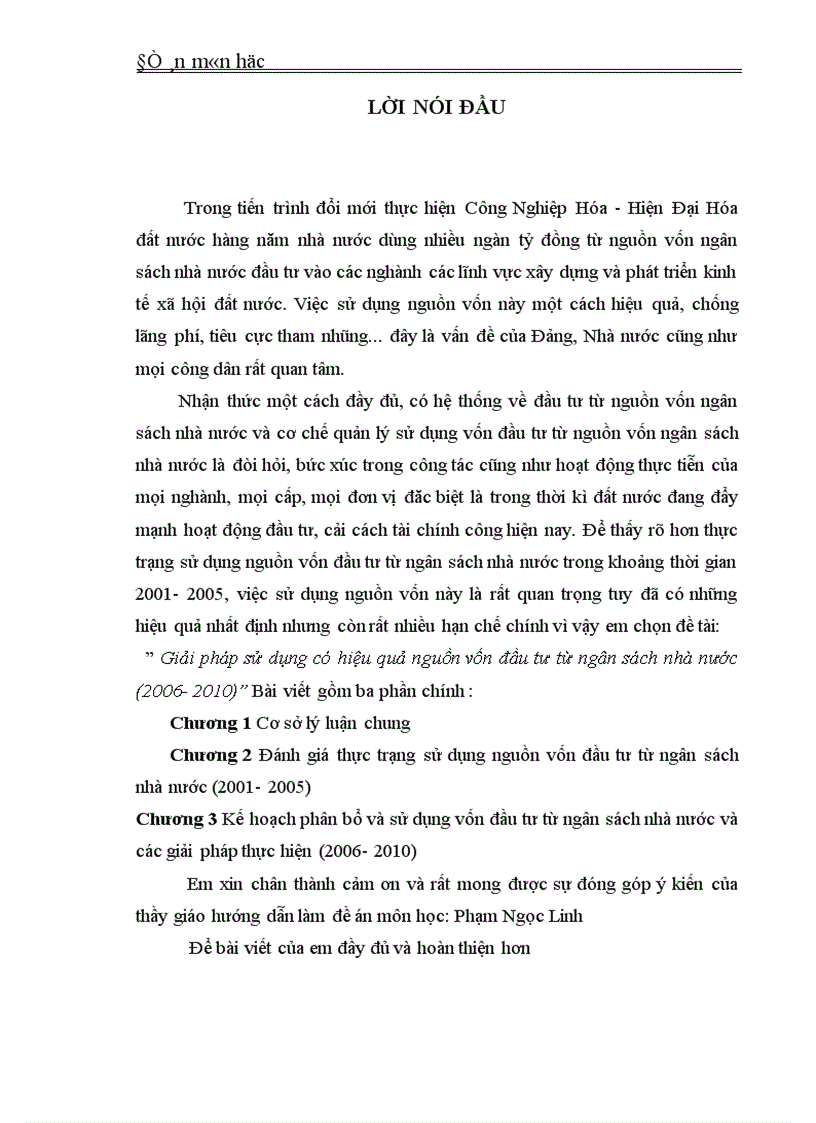 image for page Giải pháp sử dụng có hiệu quả nguồn vốn đầu tư từ ngân sách nhà nước (2006- 2010)