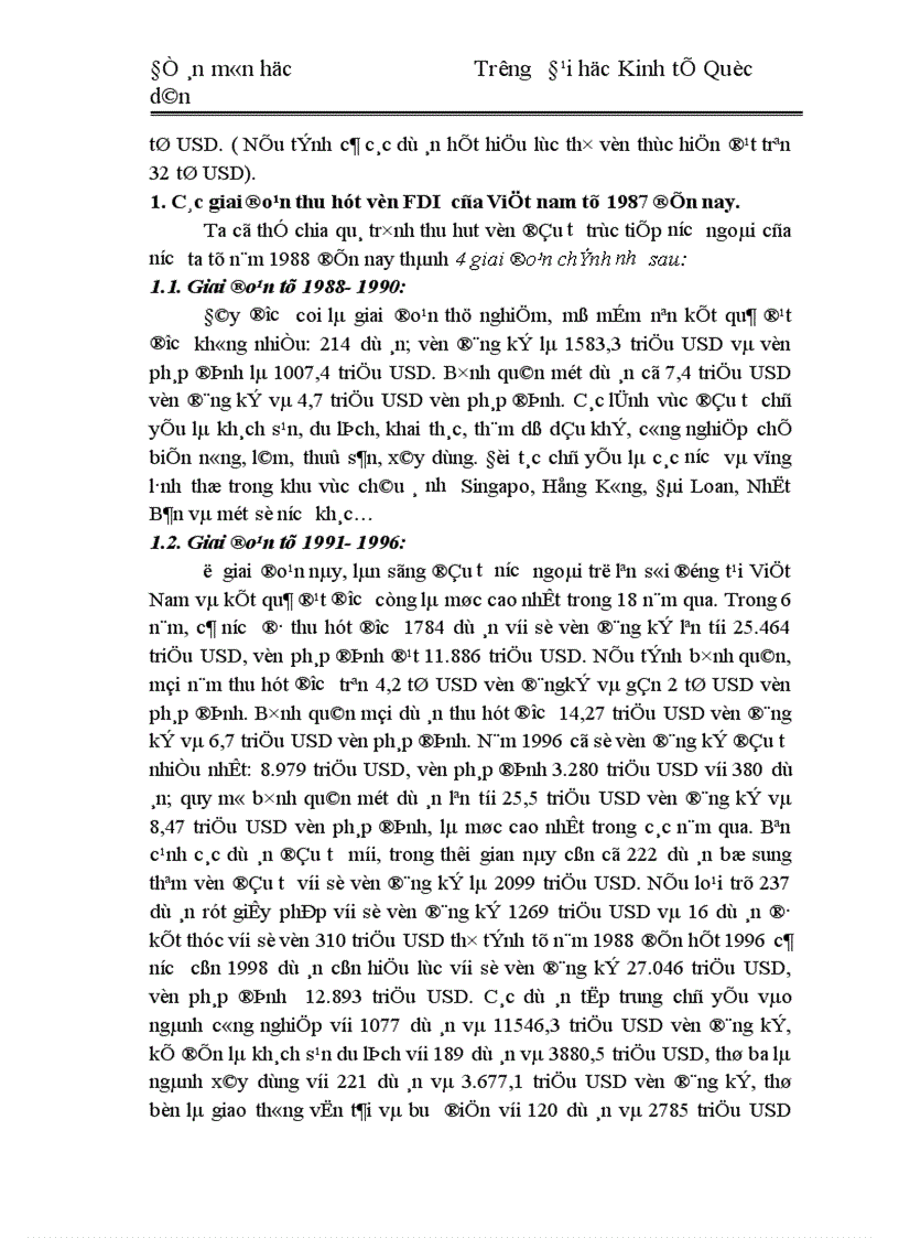 image for page Tình hình thu hút vốn đầu tư trực tiếp nước ngoài ở Việt Nam từ 1988 đến nay và một số giải pháp cơ bản