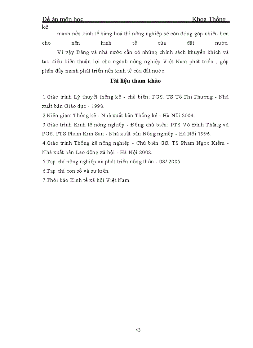 image for page Phương pháp dãy số thời gian và vận dụng phân tích biến động giá trị sản xuất nông nghiệp Việt Nam thời kỳ 1990 - 2004 và dự đoán đến năm 2010