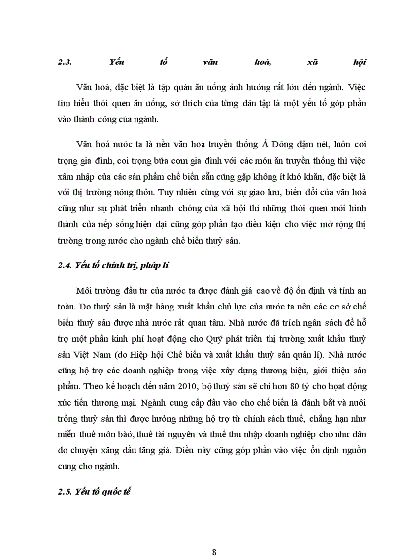 image for page Phân tích chiến lược ngành chế biến thuỷ sản việt nam