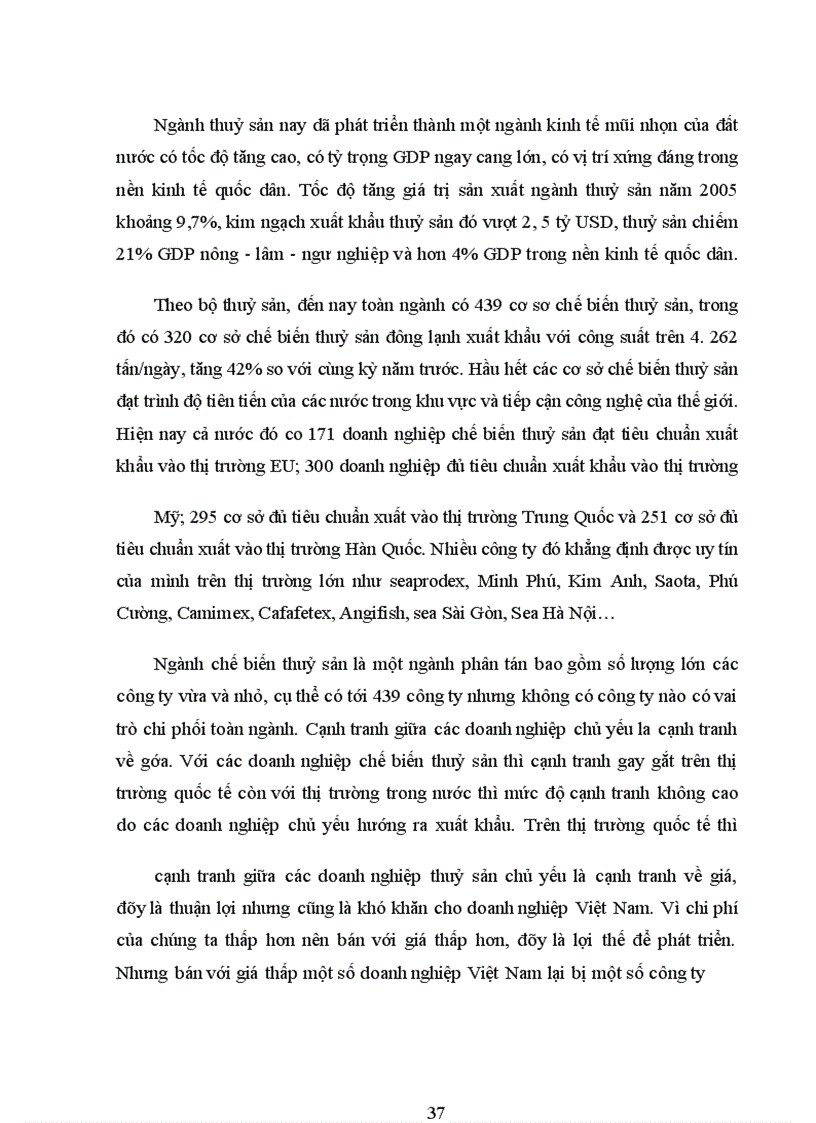 image for page Phân tích chiến lược ngành chế biến thuỷ sản việt nam