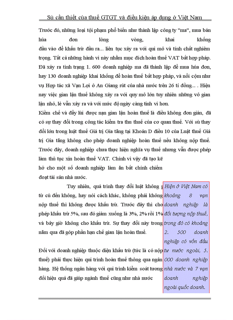 image for page Sự cần thiết và đIều kiện áp dụng thuế giá trị gia tăng ở việt nam