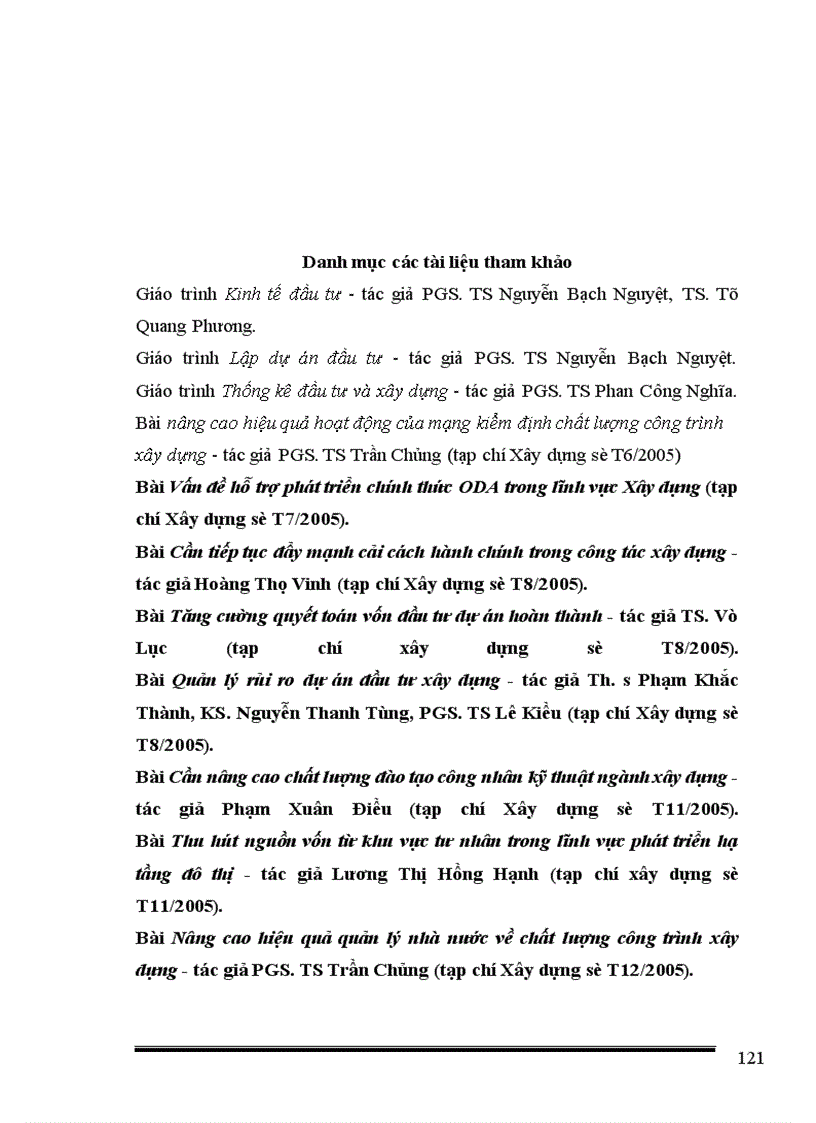 image for page Nghiên cứu một số giải pháp nhằm nâng cao hiệu quả sử dụng vốn đầu tư xây dựng cơ bản và nâng cao chất lượng các công trình