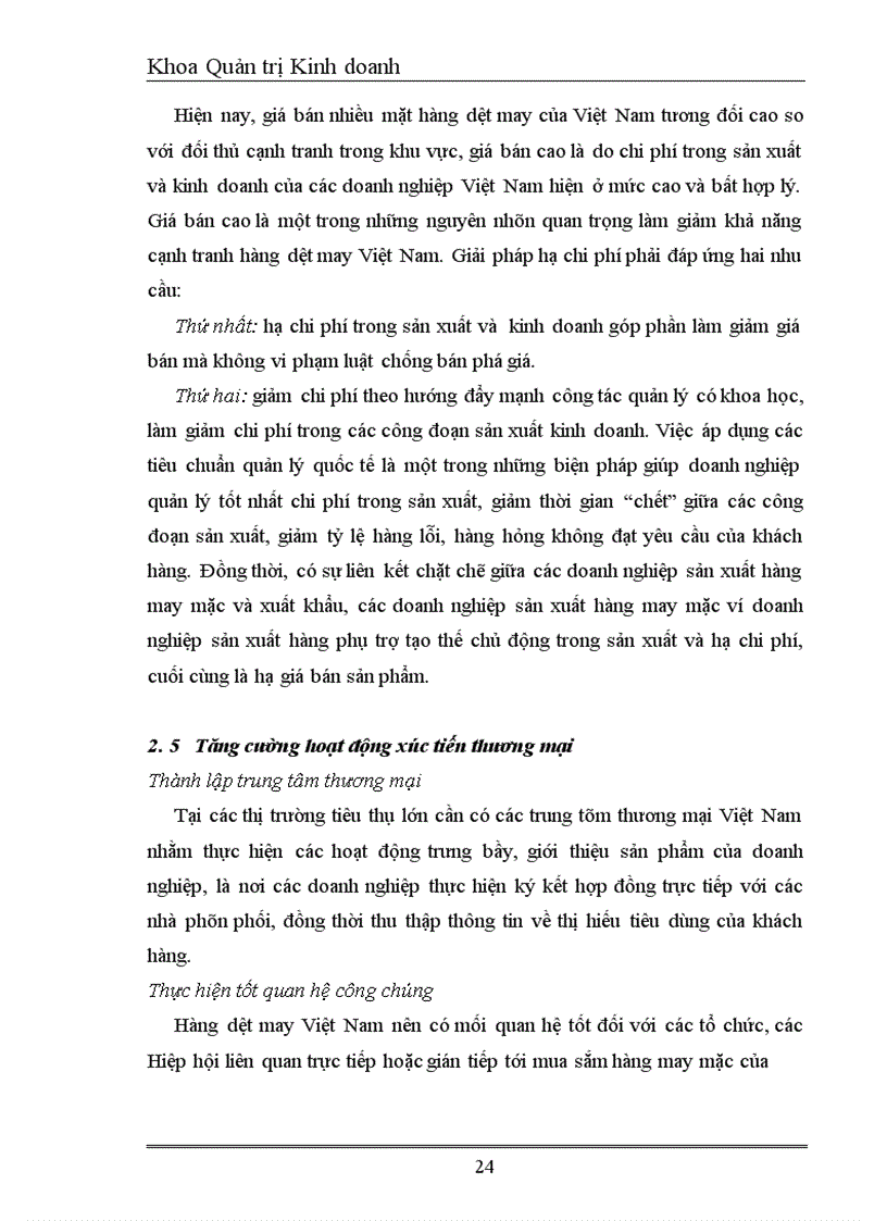 image for page Nâng cao năng lực cạnh tranh hàng dệt may việt nam trên thị trường thế giớ