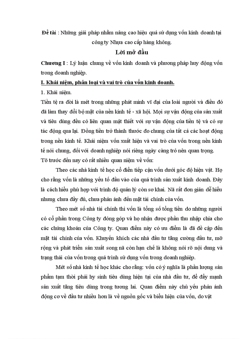 image for page Những giải pháp nhằm nâng cao hiệu quả sử dụng vốn kinh doanh tại công ty Nhựa cao cấp hàng không