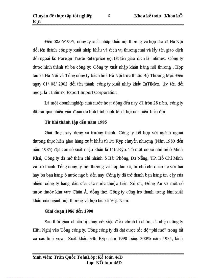 image for page Hoàn thiện hạch toán các nghiệp vụ thanh toán với khách hàng và nhà cung cấp tại Công ty Xuất nhập khẩu Intimex