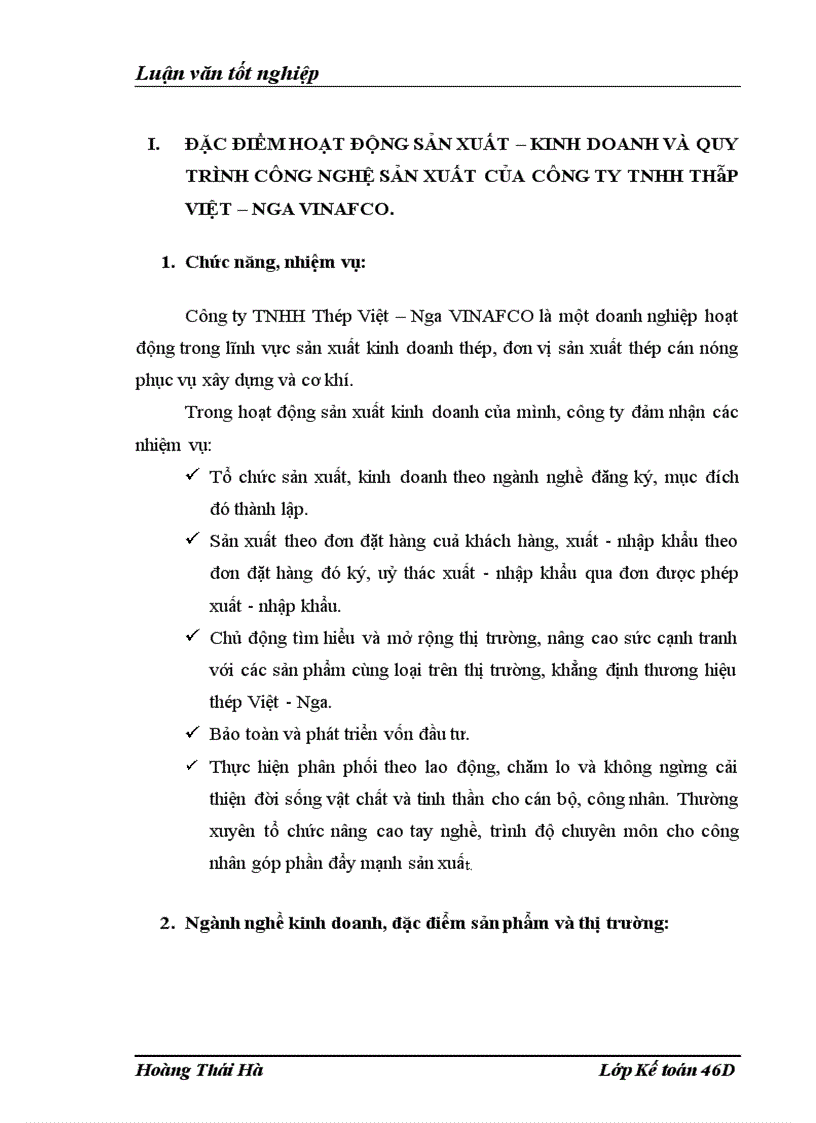 image for page Hoàn thiện kế toán chi phí sản xuất và tính giá thành sản phẩm tại Công ty TNHH Thép Việt - Nga VINAFCO