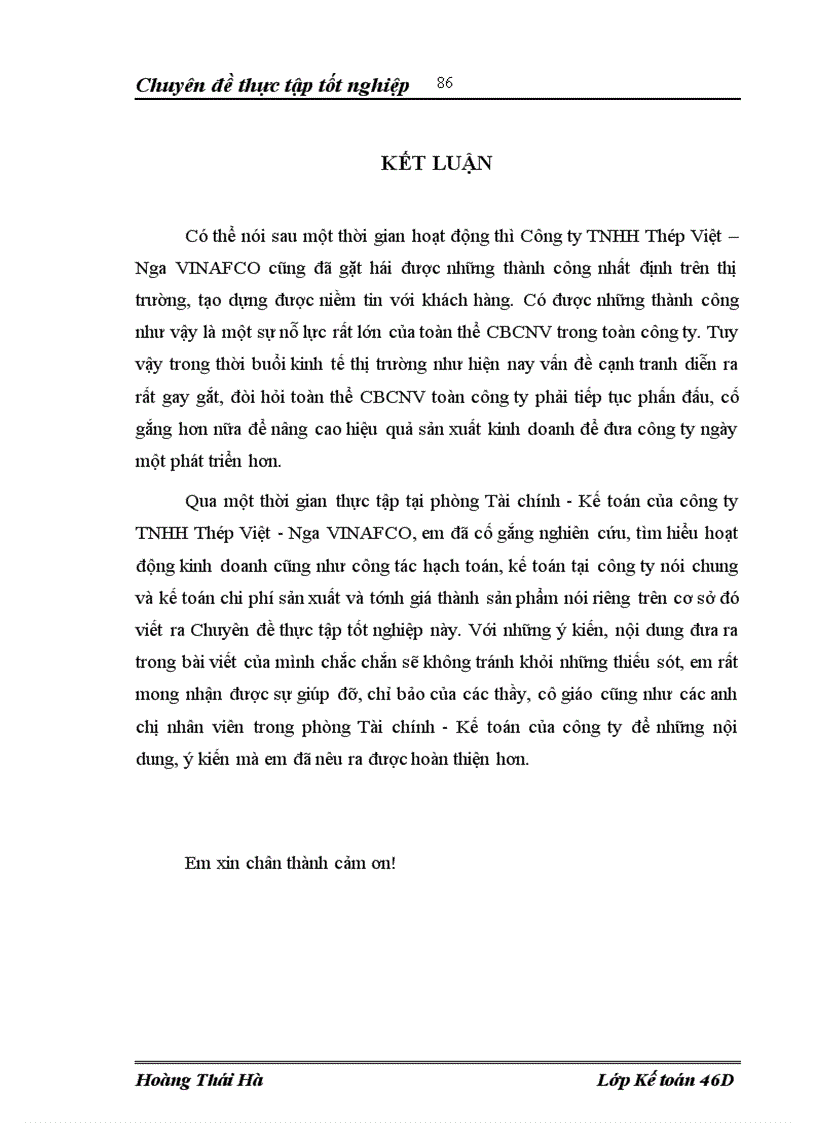 image for page Hoàn thiện kế toán chi phí sản xuất và tính giá thành sản phẩm tại Công ty TNHH Thép Việt - Nga VINAFCO