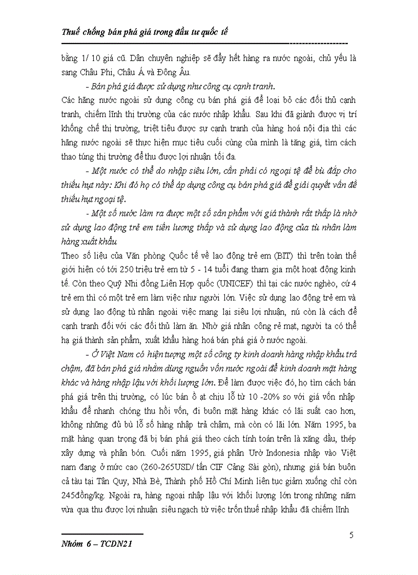 image for page Thuế chống bán phá giá trong đầu tư quốc tế